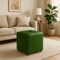 PUFF BOGOTA - Puff cubo Verde Oliva 40x40x42
