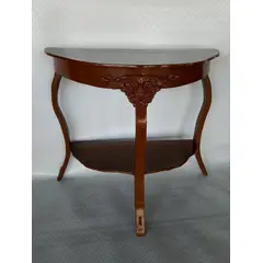 GENERICO - Mesa Antigua Luis Xv En Madera Cedro Con Cenefa De Flores