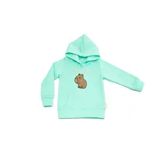 BIGBOYS - Buzo Hoodie Capybara Menta Niña