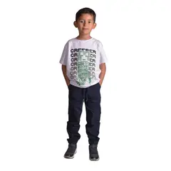 BIGBOYS - Pantalón Drill Jogger Cargo Azul Oscuro Niño