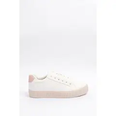 KOAJ - Tenis casuales unicolores con contraste y perforaciones MUJER