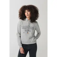 KOAJ - Buzo capota para mujer, rosado claro con estampado en f Mujer