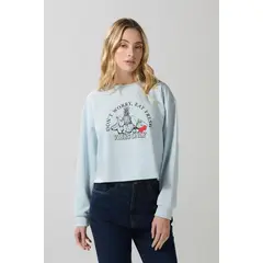 KOAJ - Buzo crop top amarillo claro con diseño de frutas MUJER