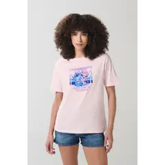 KOAJ - Camiseta de Lilo & Stitch rosada con manga corta MUJER