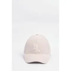 KOAJ - Gorra de beisbolera de color crema solido con bordado 3D. MUJER