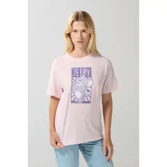 KOAJ - Camiseta rosada clara de Tom y Jerry con manga corta Mujer