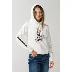 KOAJ - Buzo crema claro con capota y diseños de Animaniacs MUJER