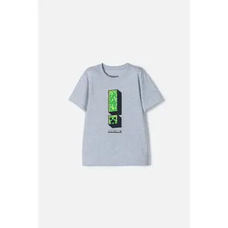 MINECRAFT - Camiseta de gris manga corta para niño