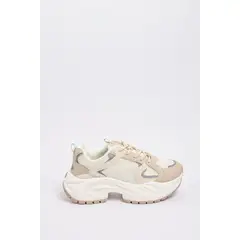 KOAJ - Tenis de plataforma unicolores con cortes y cordones MUJER