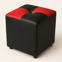 PUFF BOGOTA - Puff cubo Ajedrezado rojo y negro 40x40x42