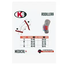 GENERICO - Rodillera Ortopedica Para Atletas Con Soporte De Rotula Talla L