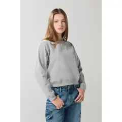 KOAJ - Buzo hombro rodado gris claro con cuello redondo MUJER
