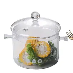 GENERICO - Olla En Vidrio Borosilicato 1500ml Con Orejas Y Tapa