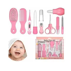 GENERICO - Kit Aseo Para Bebé 10 Piezas Rosa Nuevo