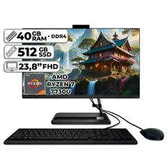 LENOVO - TODO EN UNO AMD RYZEN 7-7730U 40GB RAM 512GB SSD 238″ FHD