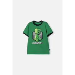 MINECRAFT - Camiseta de verde manga corta para niño