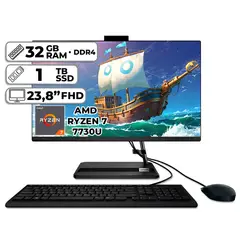Lenovo - TODO EN UNO AMD RYZEN 7-7730U 32GB RAM 1TB SSD 238″ FHD