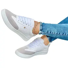 EVEGONZ - Tenis Casual Zapatos Planos Comodo de Moda Femenina