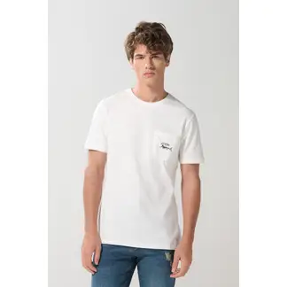 KOAJ - Camiseta unicolor manga corta con bolsillo y diseño mar Hombre