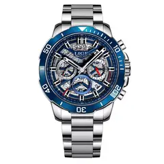 LIGE - RELOJ ORIGINAL CRONOGRAFO LG89197B PLATEADO AZUL