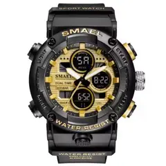 SMAEL - RELOJ 8038 ORIGINAL DOBLE HORA SUMERGIBLE AZUL NARANJA