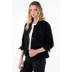 TENNIS - Chaqueta en black denim para mujer