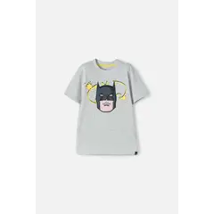 DC COMICS - Camiseta de Batman manga corta gris jaspe para niño