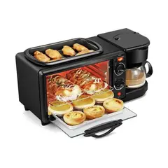 SOKANY - Máquina Desayuno 3 En 1 Cafetera Mini Horno Parrilla