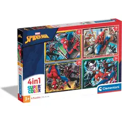 CLEMENTONI - Rompecabezas 4 En 1 Spider-man Multiverso Para Niños