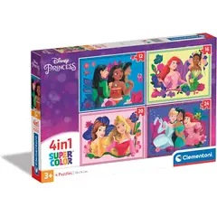 CLEMENTONI - Rompecabezas 4 En 1 Princesas De Disney Para Niños