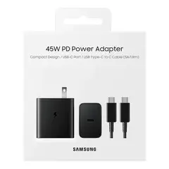 SAMSUNG - Cargador Original Súper Rápido 45w con cable USB C