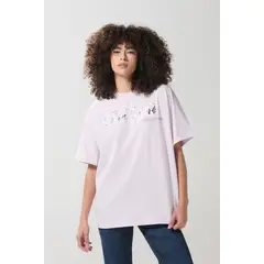 KOAJ - Camiseta cuello redondo lila con arte college brillante Mujer