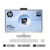 HP - AIO 27-cr0011la FHD IPS AMD Ryzen™ 7-7730U RAM 32GB DDR4 512GB SSD Blanco W11