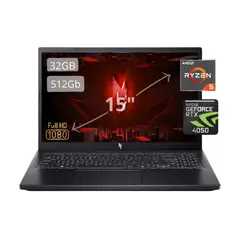 ACER - Portatil Nitro V15 AMD Ryzen 5 7535HS 32gb RAM 512GB SSD Nvidia RTX 4050 6gb Pantalla 15,6 FHD 144HZ