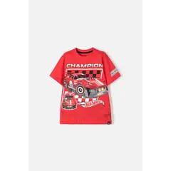 HOT WHEELS - Camiseta de manga corta roja para niño