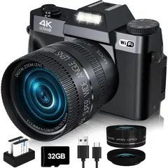 GENERICO - Cámara Digital 4K actualizada 2025 zoom digital de 16X para YouTube