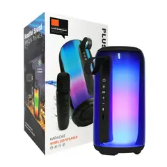 GENERICO - Parlante bluetooth portátil con luz rgb + micrófono