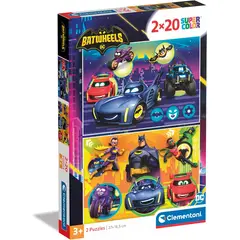 CLEMENTONI - Rompecabezas 2x20 Piezas Batwheels Dc Para Niños