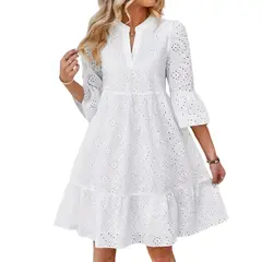 YURELKSHOP - VESTIDO STRAP CORTO BODA CIVIL FIESTA BLANCA