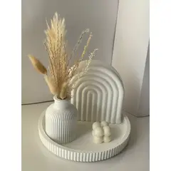 GENERICO - Adorno decorativo para centro de mesa jarron arcoiris bandeja