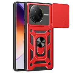GENERICO - Funda Protector Cámara Slider Compatible Xiaomi Poco F7 Ultra Rojo