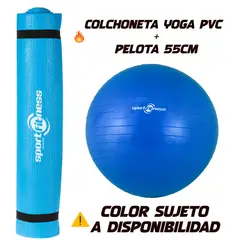 SPORTFITNESS - Combo colchoneta para yoga y pelota para gymnasia