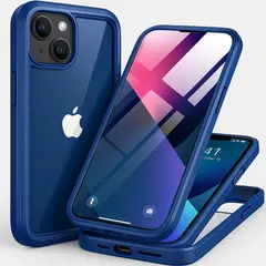 GENERICO - Estuche Protector Case Funda 2 En 1 Full 360 Para Iphone 13 Azul