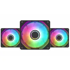 HAVIT - Kit De 3 Ventiladores Negro Argb Y Pwm De 12cms Para Chasis