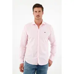 TENNIS - Camisa cuello francés rosada para hombre