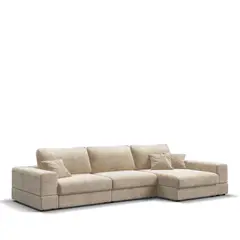 GENERICO - Juego de sala moderno en L Beige o sofá Moderno Axis