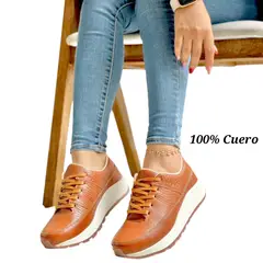 EVEGONZ - Tenis Deportivo En Cuero Tenis Cómodo de Mujer