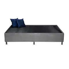 GENERICO - Base Cama Doble GRIS + 2 cojines