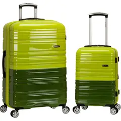 ROCKLAND - Maleta dura expandible con ruedas spinner 2 piezas 2028