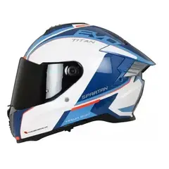 SPARTAN - Casco Hawk Evo Titan Gafas Internas Blanco/Azul Talla M